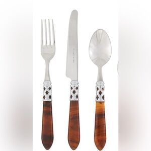 Bugatti Tortoise Shell ALADDIN 3 Dinner Forks Stainless Steel Acrylic Italy Set